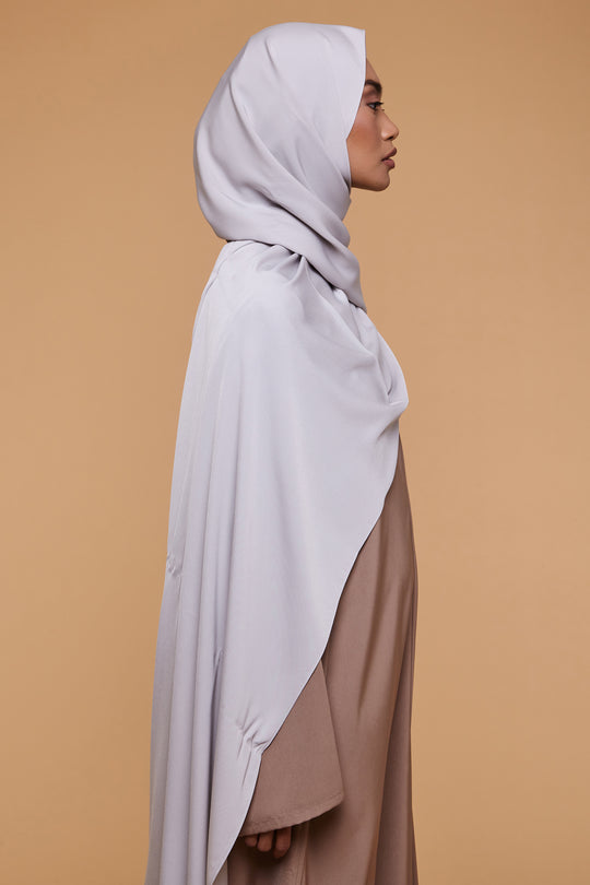 Wind Grey Soft Crepe Hijab - CAVE