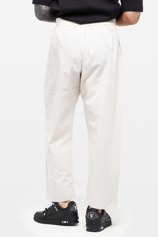 Wind Grey Wide-Leg Elasticated Cotton Trousers - CAVE