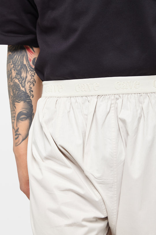 Wind Grey Wide-Leg Elasticated Cotton Trousers - CAVE
