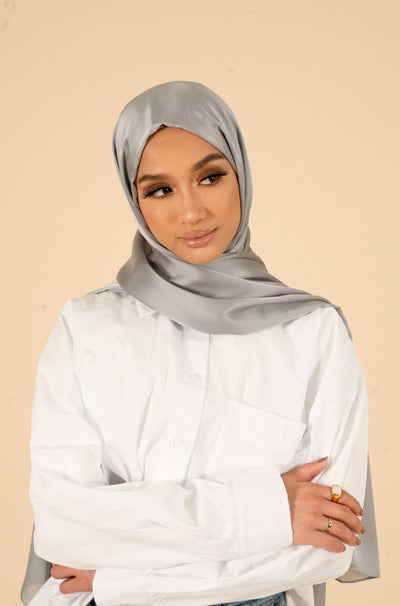 Silver Sconce Soft Satin Hijab