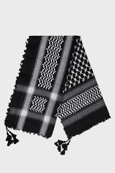 All Black & White Keffiyeh Scarf - CAVE