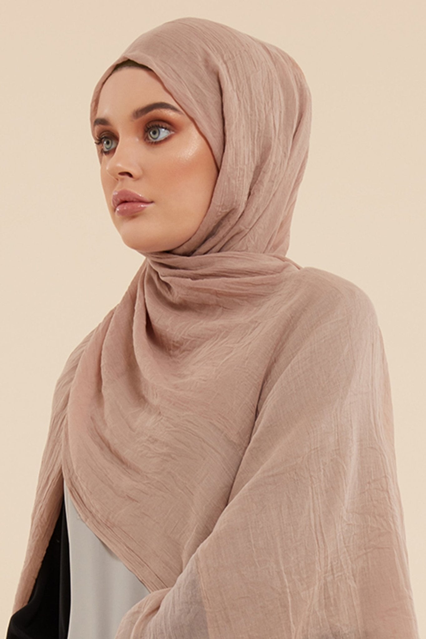 Hijab Coton & Soie Beige – CAVE
