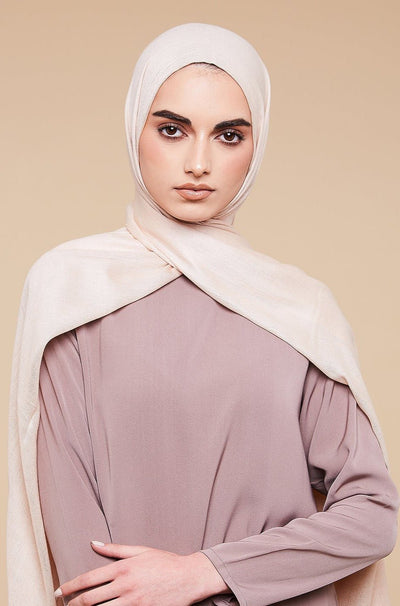 Beige Cotton & Wool Hijab - CAVE
