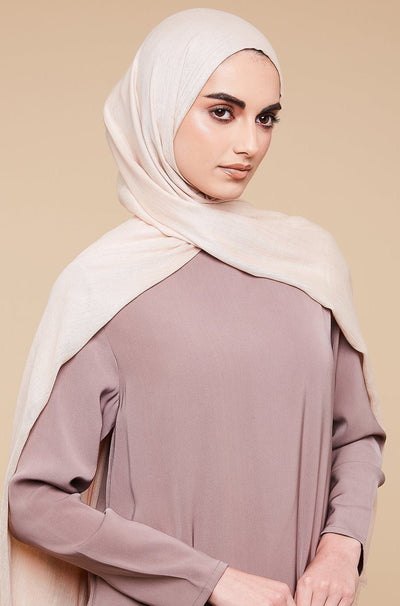 Beige Cotton & Wool Hijab - CAVE
