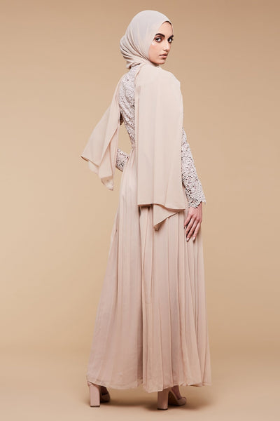 Beige Georgette Hem Occasion wear - CAVE