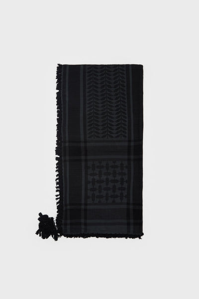Black & Charcoal Bamboo Keffiyeh Scarf - CAVE