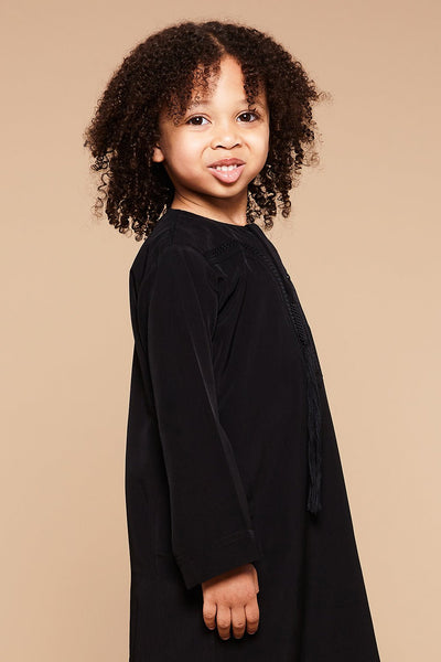 Black Classic Omani Toddlers Thobe - CAVE