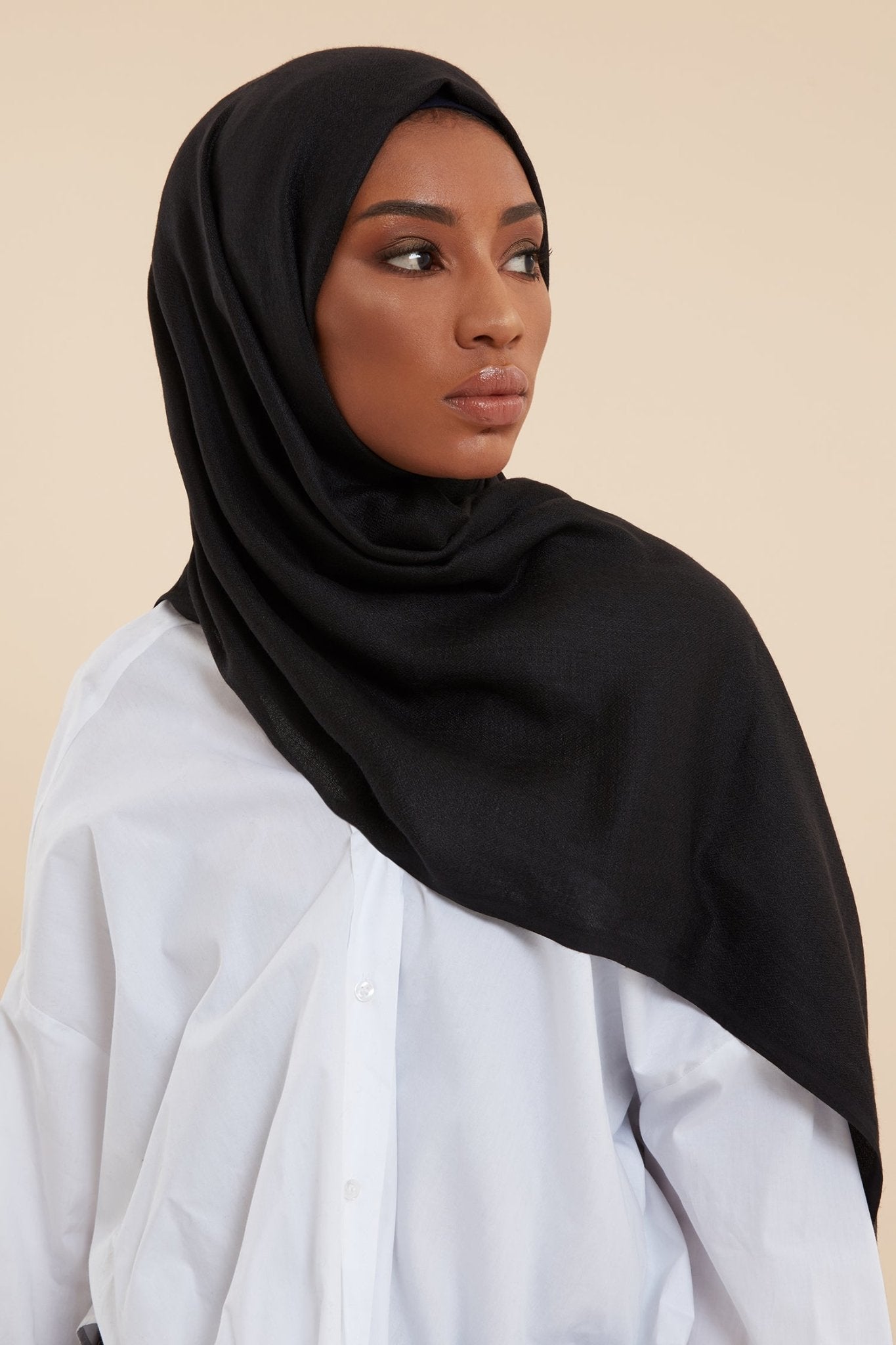 Black Cotton & Wool Hijab - CAVE