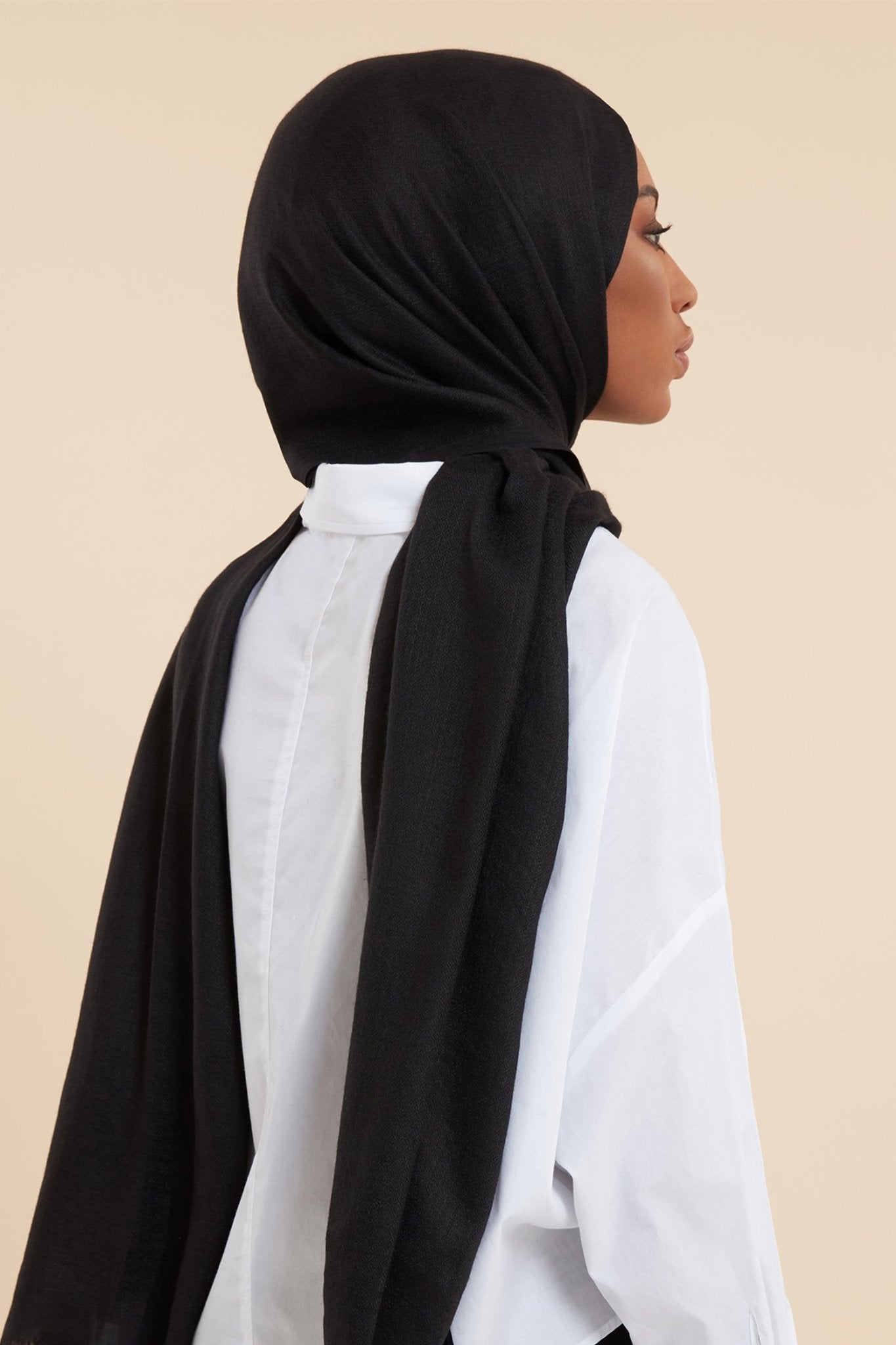 Black Cotton & Wool Hijab - CAVE