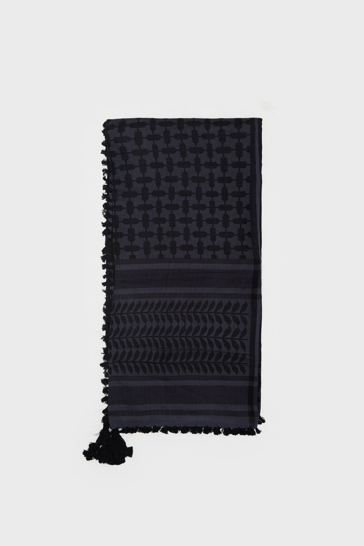 Black & Denim Navy Bamboo Keffiyeh Scarf - CAVE