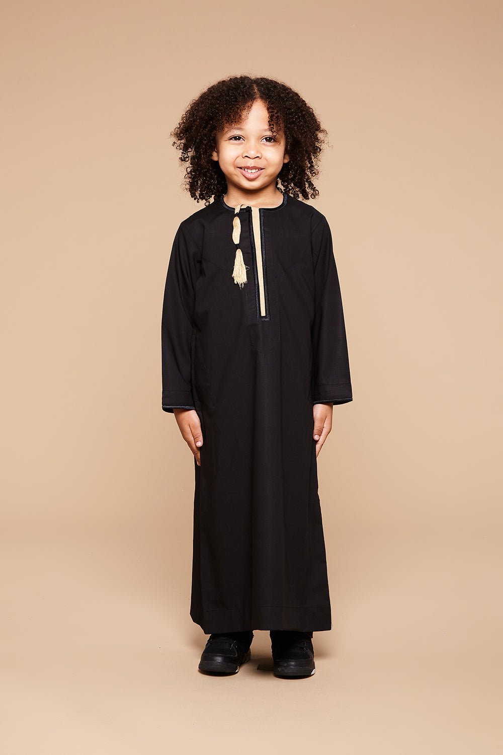 Black & Gold Omani Kids Thobe - CAVE