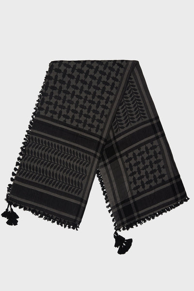 Black & Grey Bamboo Keffiyeh Scarf - CAVE