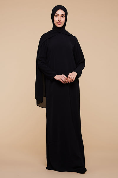 Black High Classic Neck Abaya - CAVE