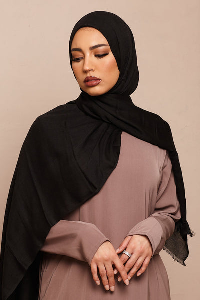 Black Lenzing Modal Hijab - CAVE