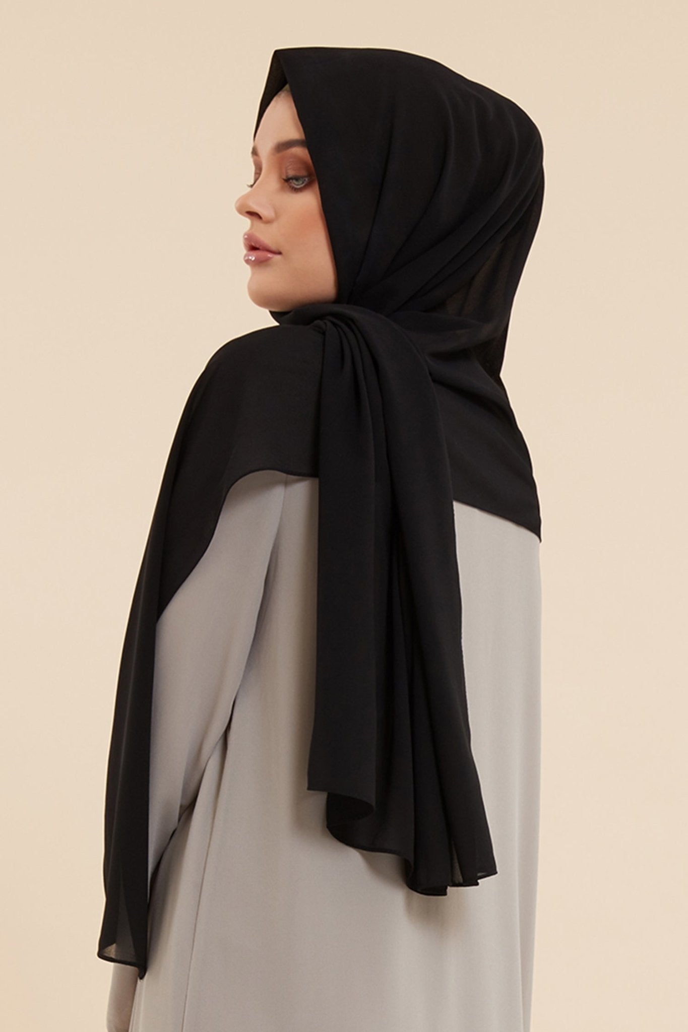 black hijab chiffon