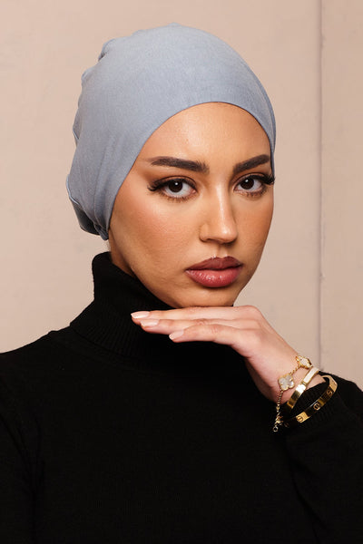 Blue Blizzard Bamboo Jersey Hijab Cap - CAVE