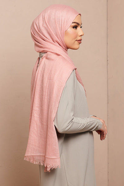 Blush Pink Cotton & Wool Hijab - CAVE