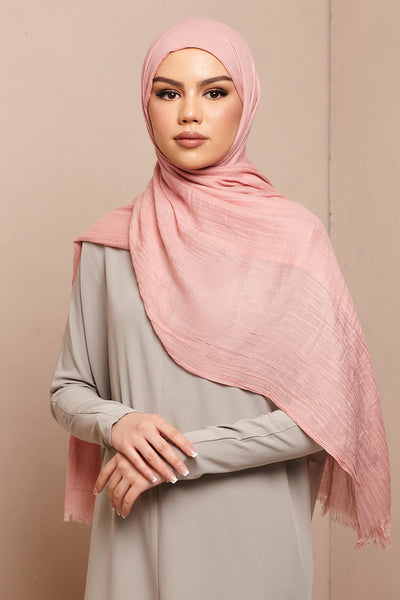 Blush Pink Cotton & Wool Hijab - CAVE
