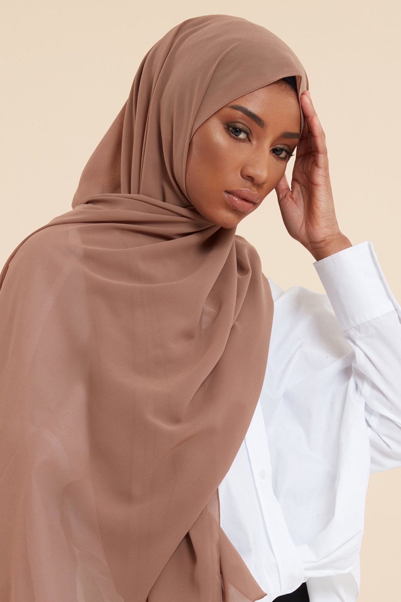 Brown Soft Crepe Hijab - CAVE