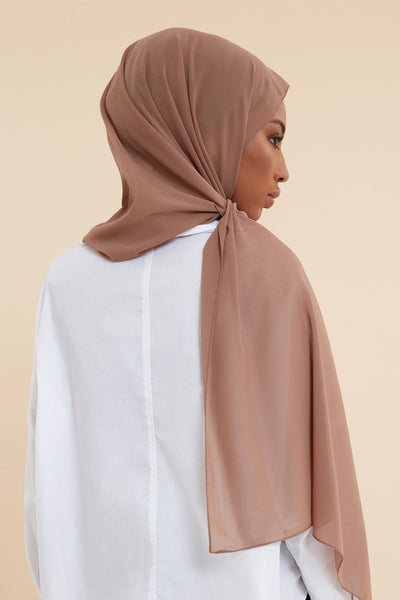 Brown Soft Crepe Hijab - CAVE