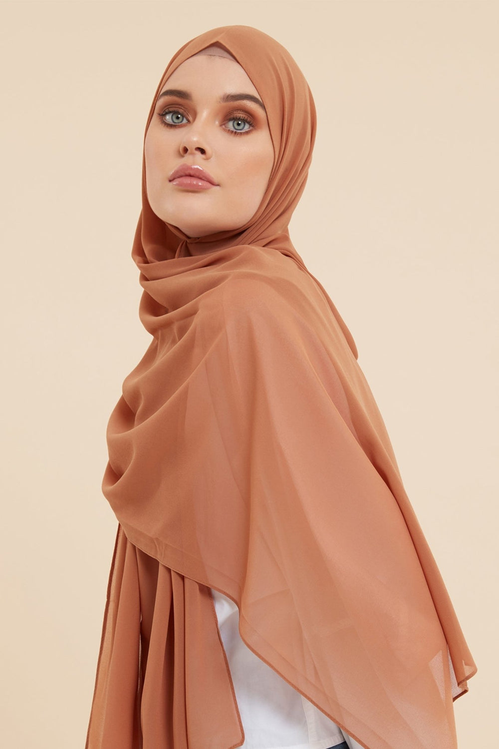 Camel Soft Crepe Hijab - CAVE