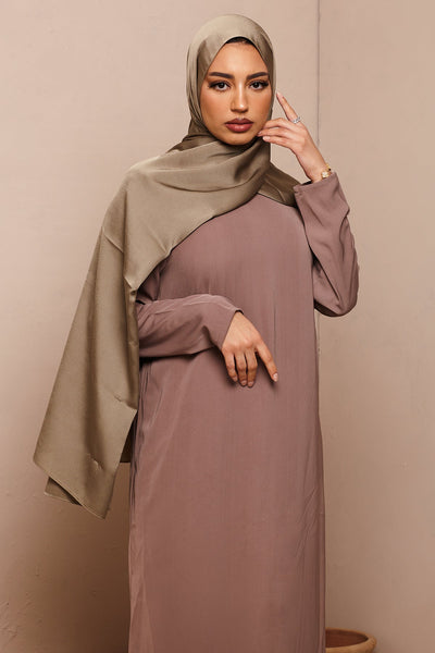 Camouflage Grain Satin Hijab - CAVE