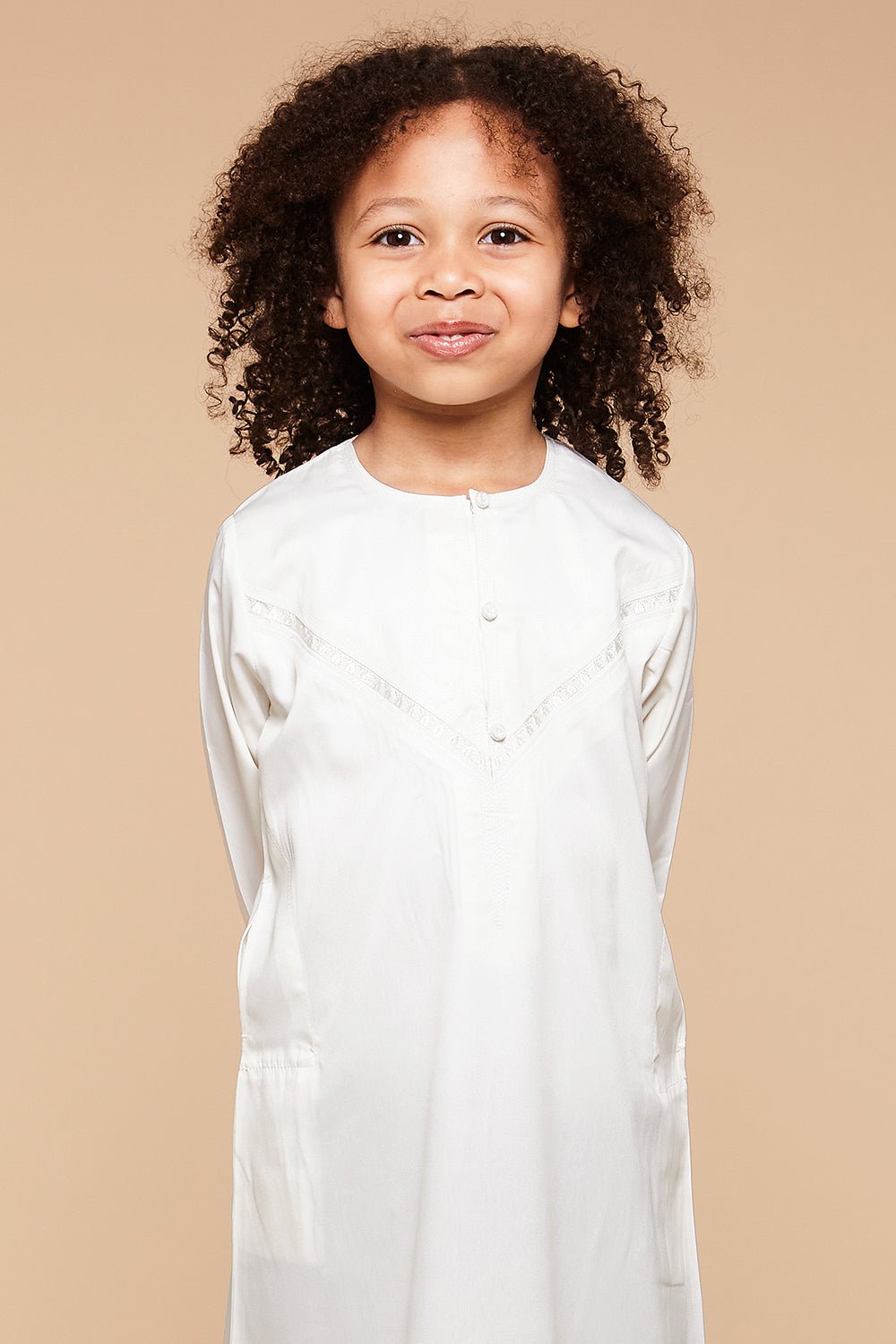 Cannoli Cream Omani Kids Thobe - CAVE