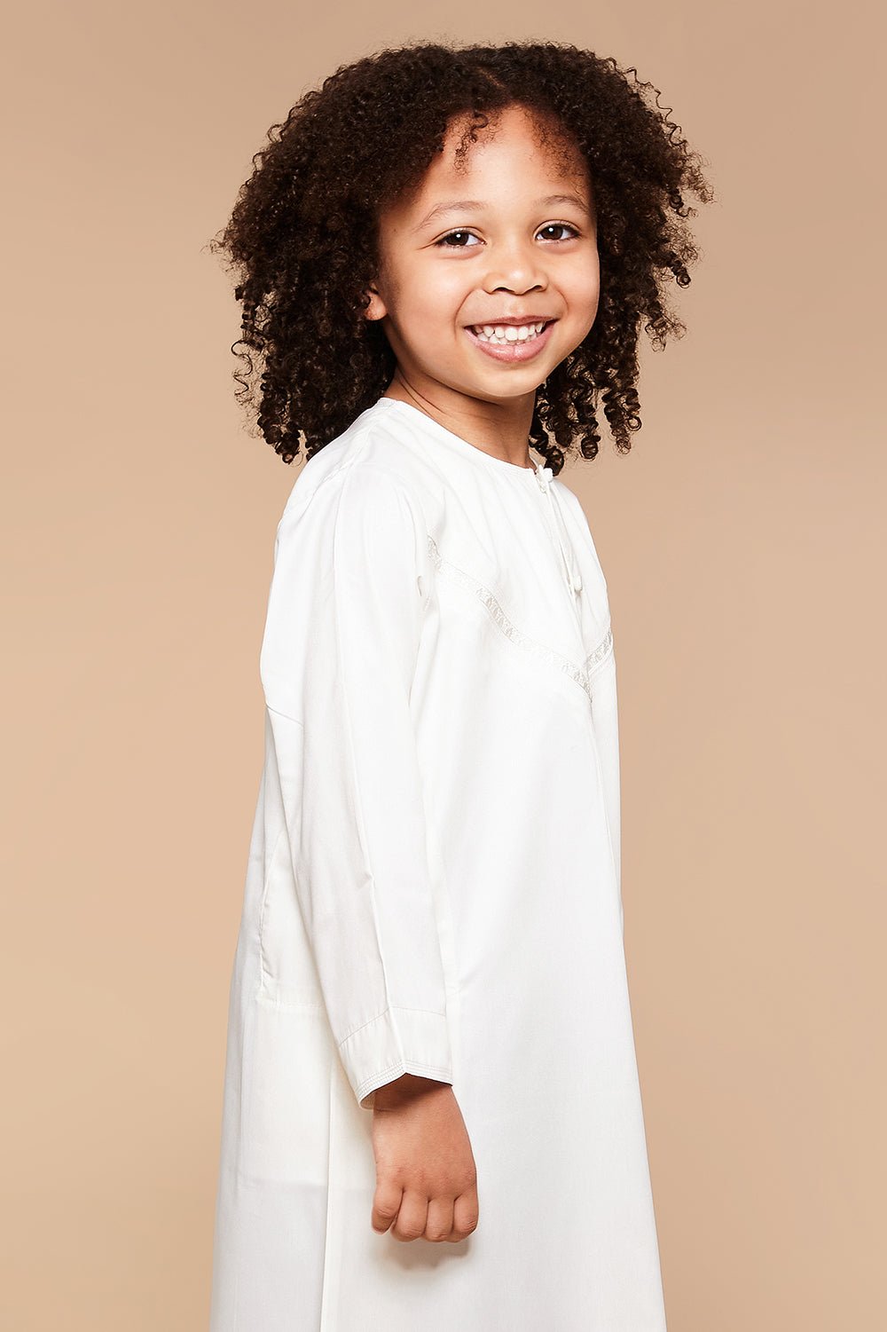Cannoli Cream Omani Kids Thobe - CAVE