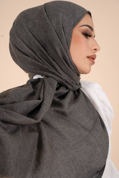 Charcoal Art Cotton & Wool Hijab - CAVE