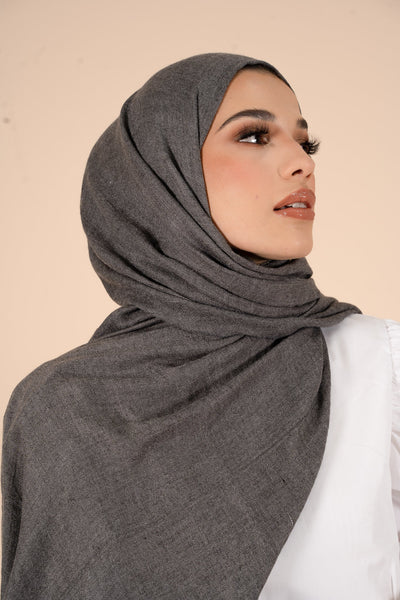 Charcoal Art Cotton & Wool Hijab - CAVE