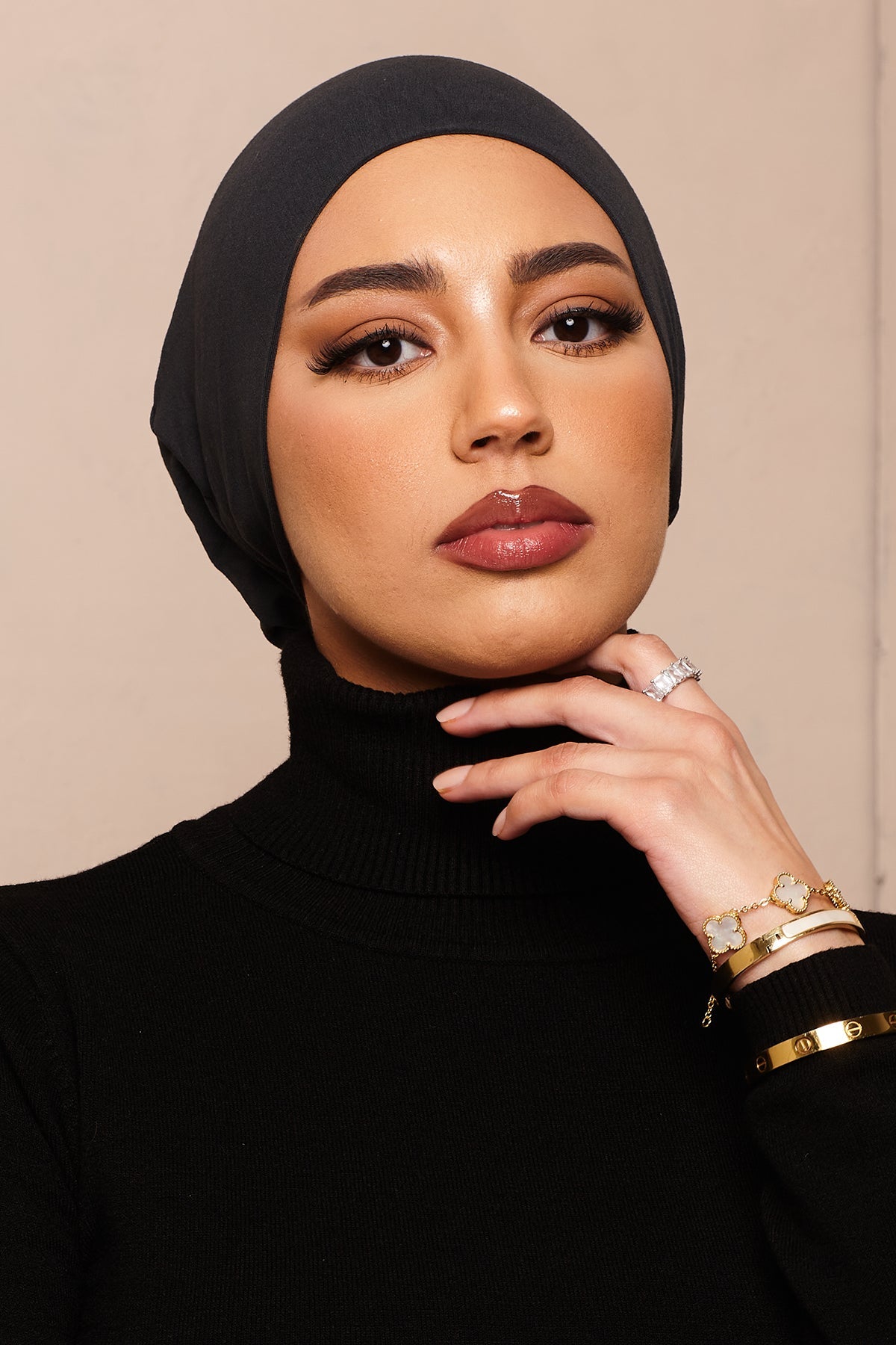 Charcoal Bamboo Jersey Hijab Cap - CAVE