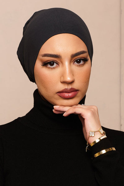 Charcoal Bamboo Jersey Hijab Cap - CAVE