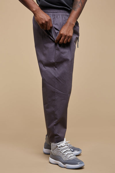 Charcoal Wide Leg Cotton Trousers - CAVE