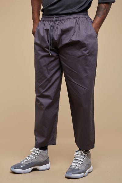 Charcoal Wide Leg Cotton Trousers - CAVE