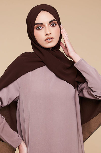 Chocolate Brown Soft Crepe Chiffon Hijab - CAVE