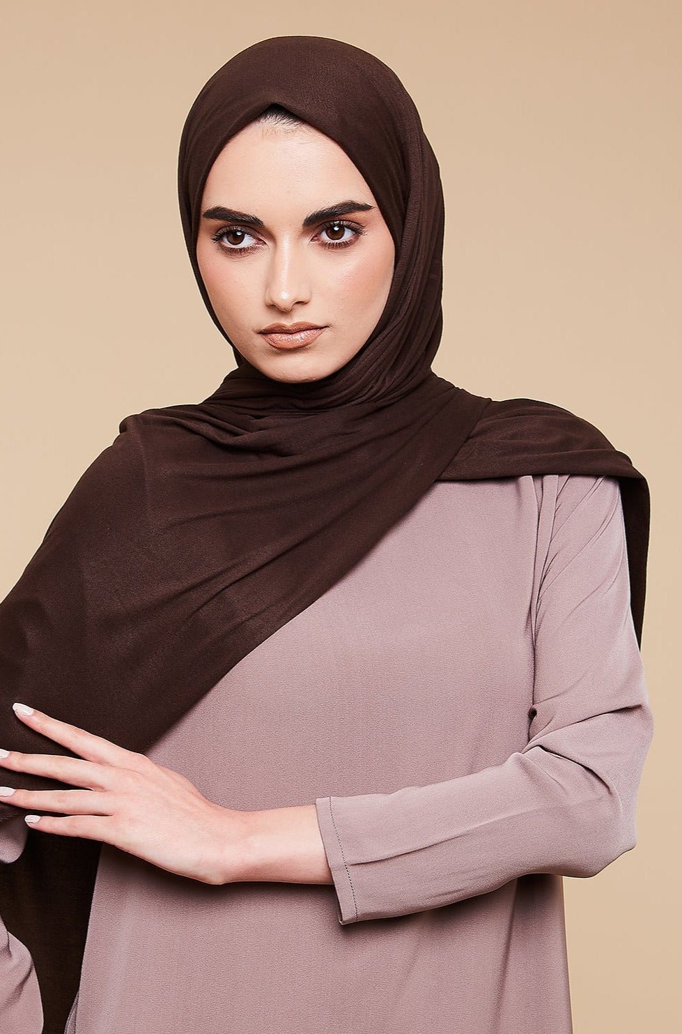 Chocolate Brown Soft Jersey Hijab - CAVE