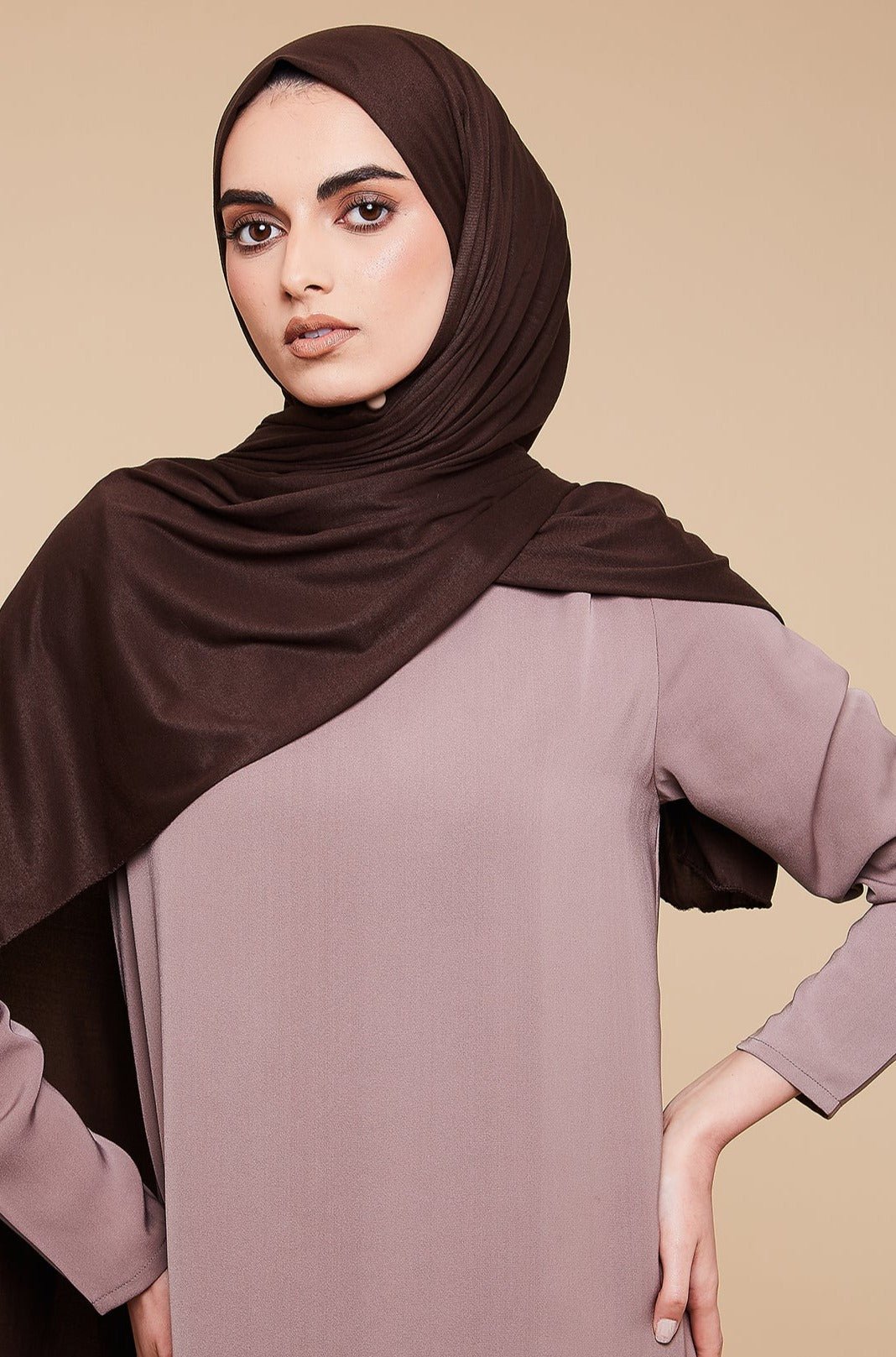 Chocolate Brown Soft Jersey Hijab - CAVE