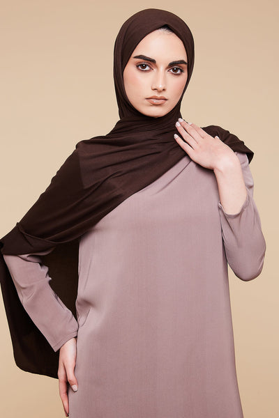 Chocolate Brown Soft Jersey Hijab - CAVE