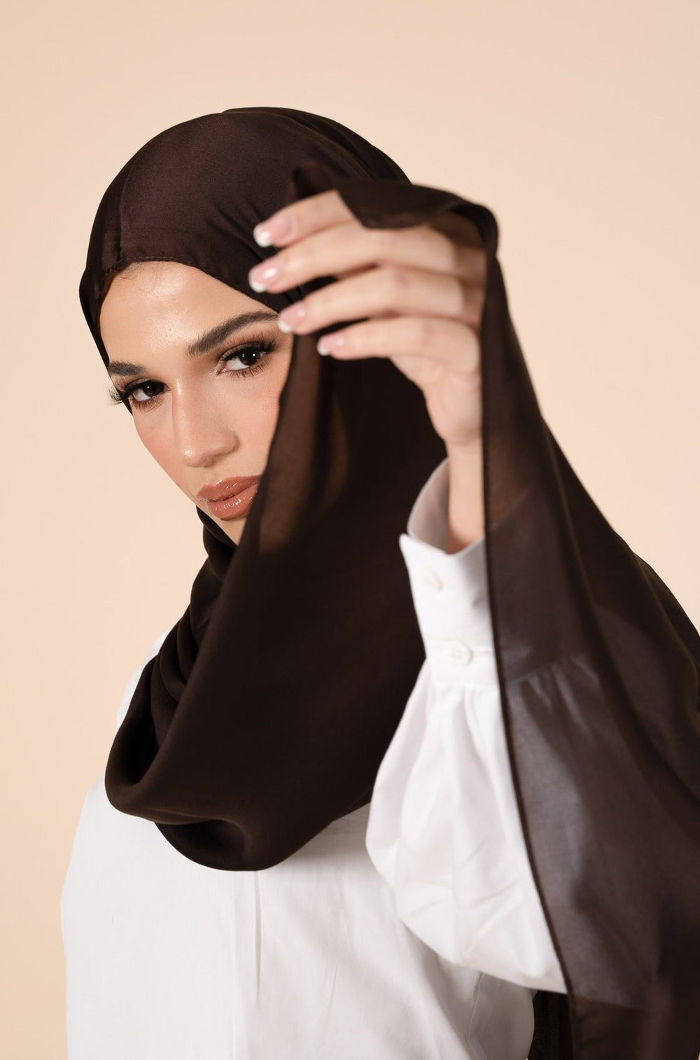 Chocolate Brown Soft Satin Hijab - CAVE