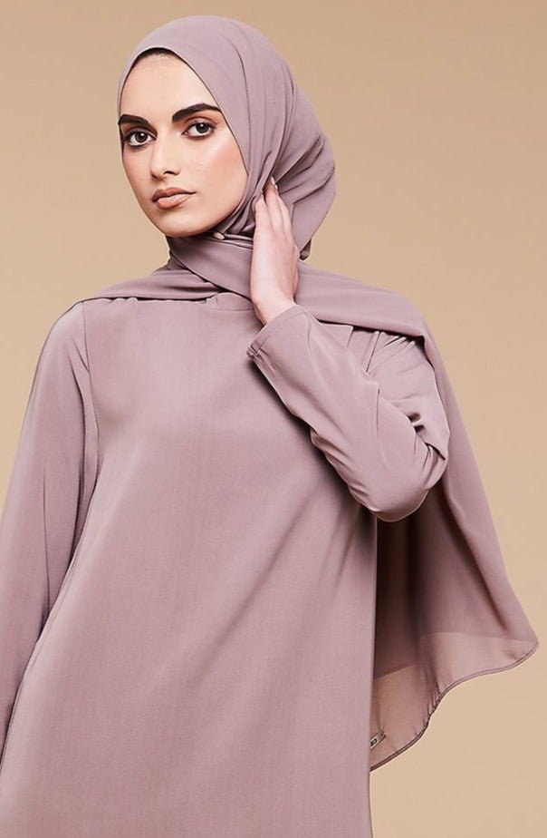 Deep Taupe Soft Crepe Hijab - CAVE
