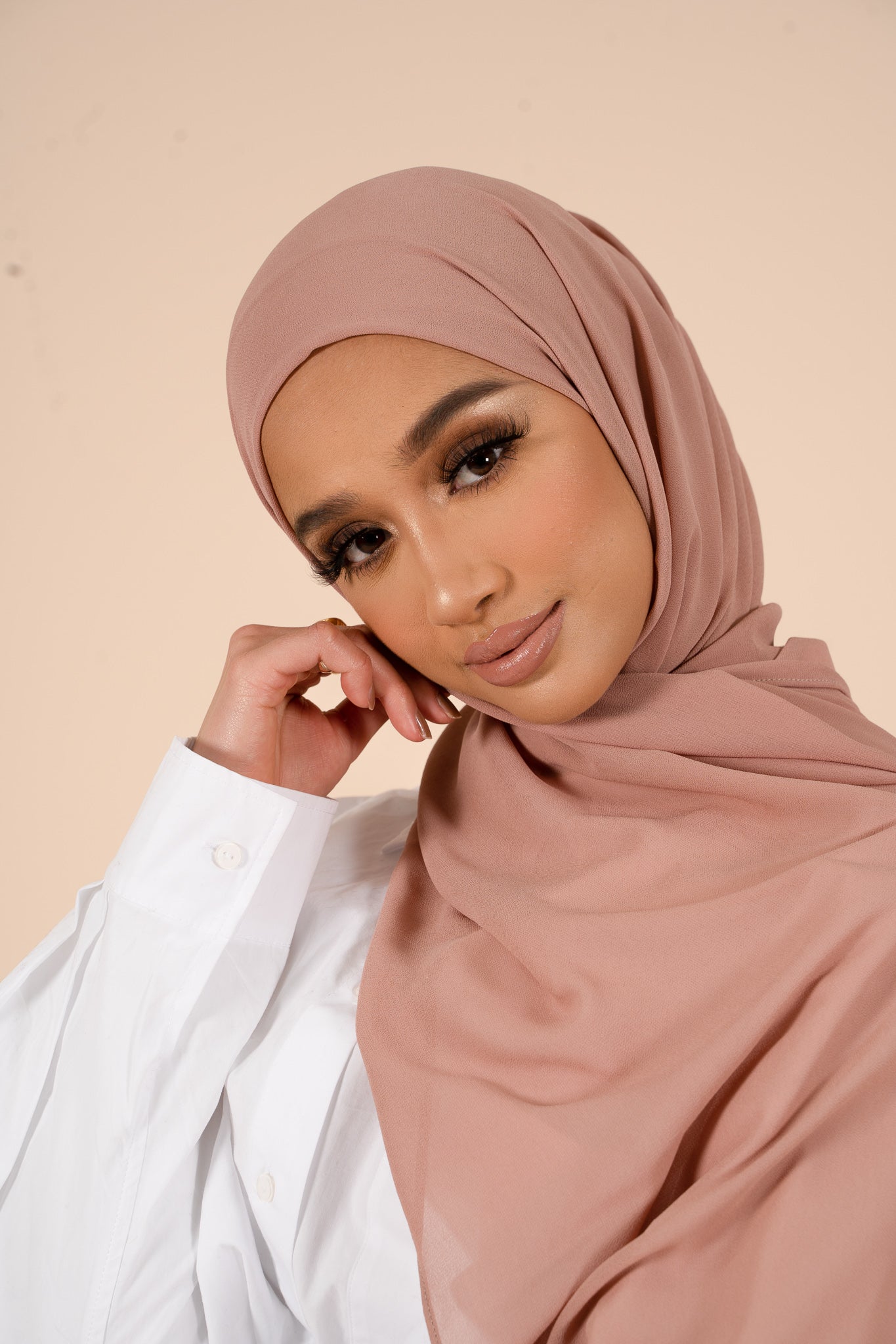 Dusty Pink Soft Crepe Hijab - CAVE