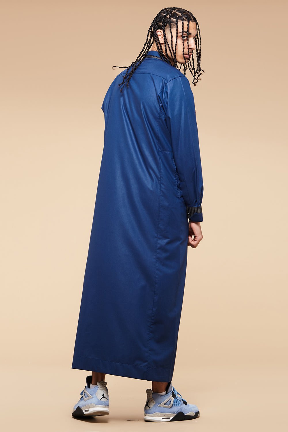 Egyptian Blue Tuxedo Collar Thobe - CAVE