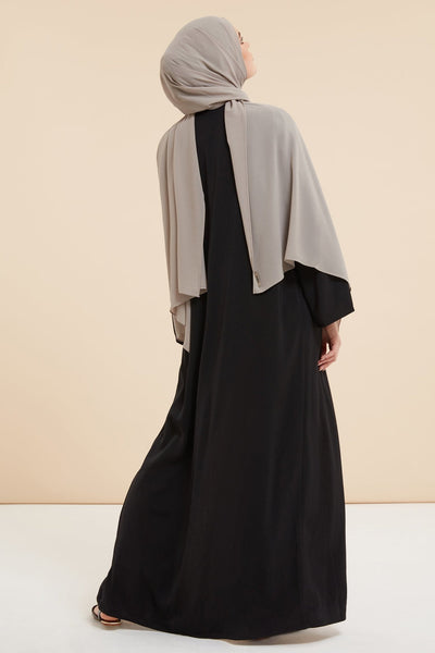 Feather Grey Soft Crepe Hijab - CAVE