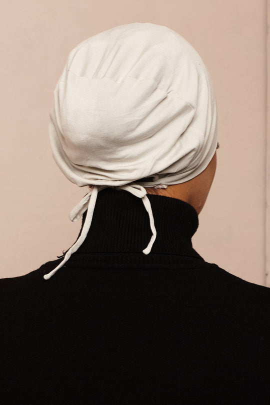 Foggy Grey Bamboo Jersey Hijab Cap - CAVE