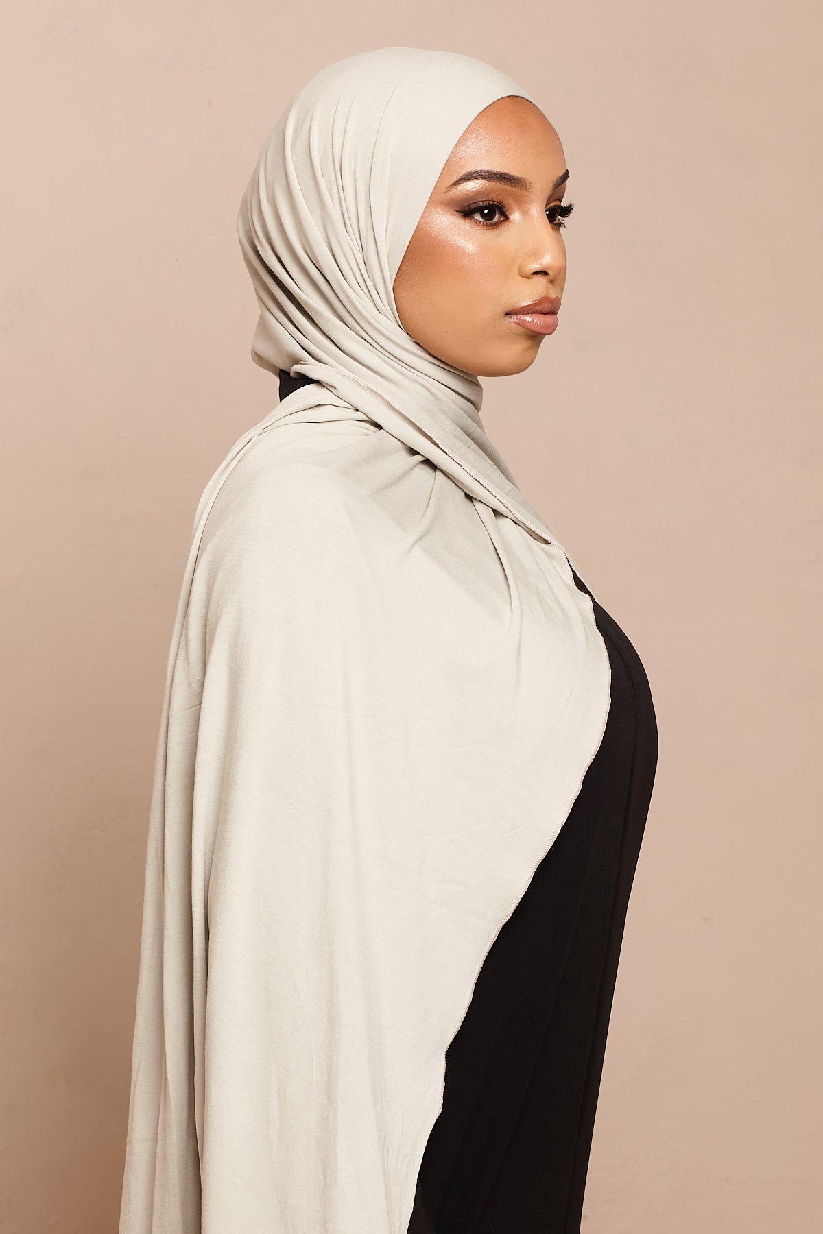 Foggy Grey Bamboo Jersey Hijab - CAVE