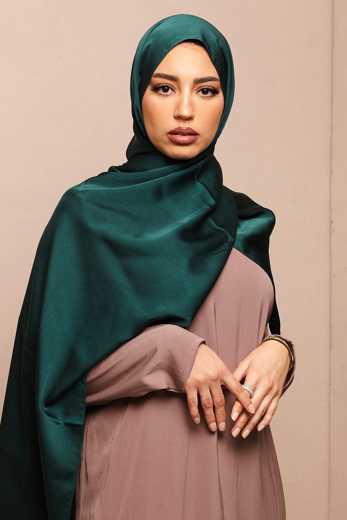green satin hijab