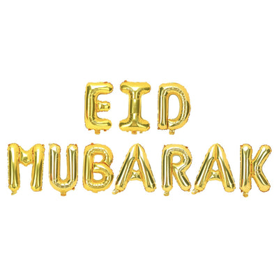 Gold Eid Mubarak Foil Letter Balloons - CAVE