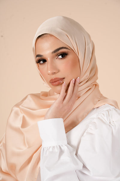 Golden Haze Soft Satin Hijab - CAVE