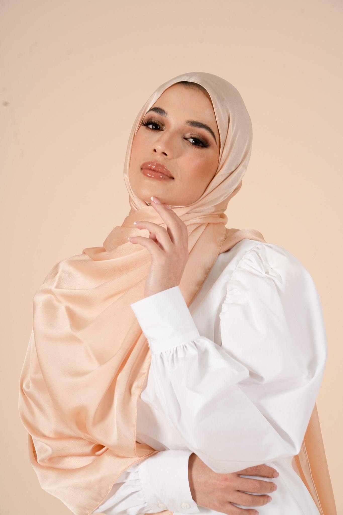 Golden Haze Soft Satin Hijab - CAVE