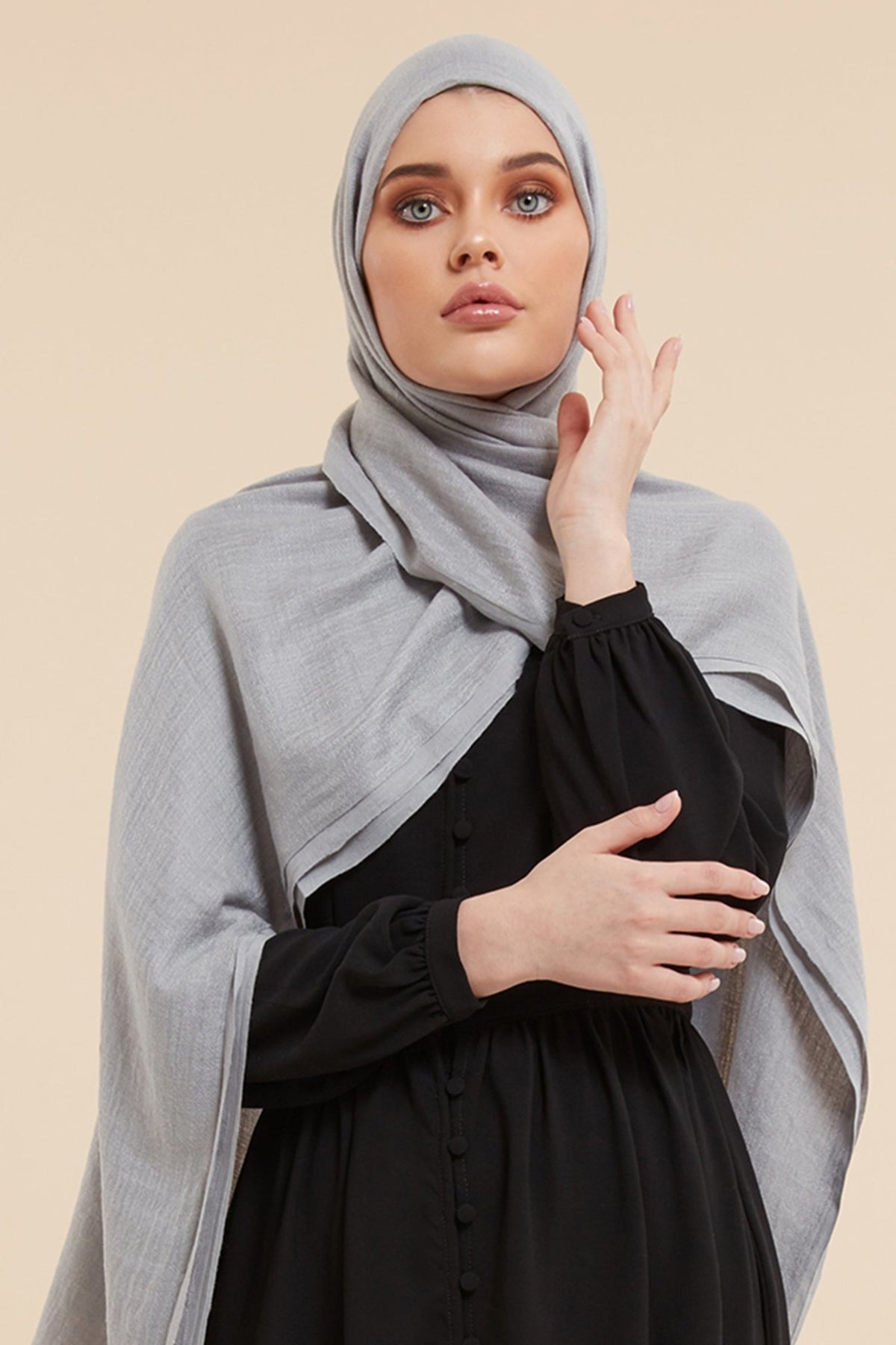 Grey Cotton & Wool Hijab – CAVE